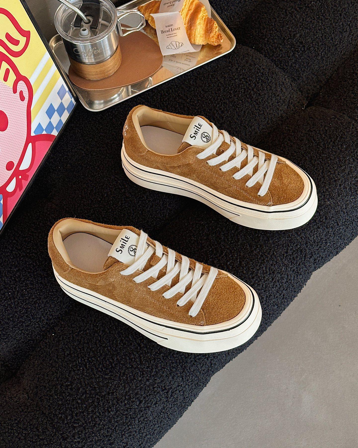 thick-soled matte cowhide board shoes women s autumn new shoes breathable soft-soled sports casual leather white shoes 40