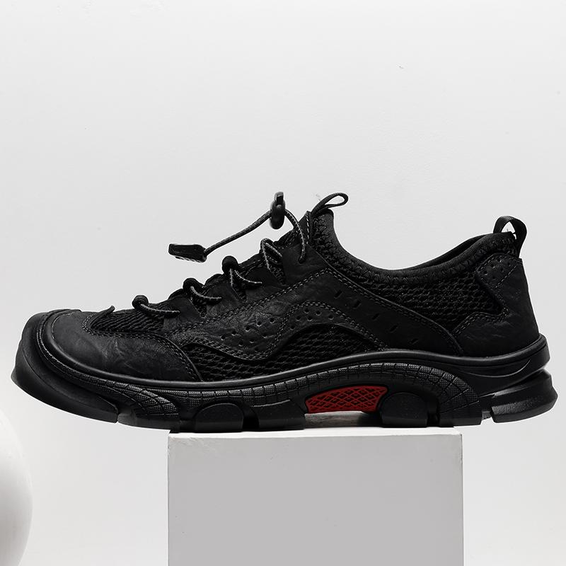 Fashion Hot Sale Summer Men's Sandals Outdoor Non-slip Man Beach Sandals Handmade Genuine Leather Male Mesh Shoes Breathable Sneakers