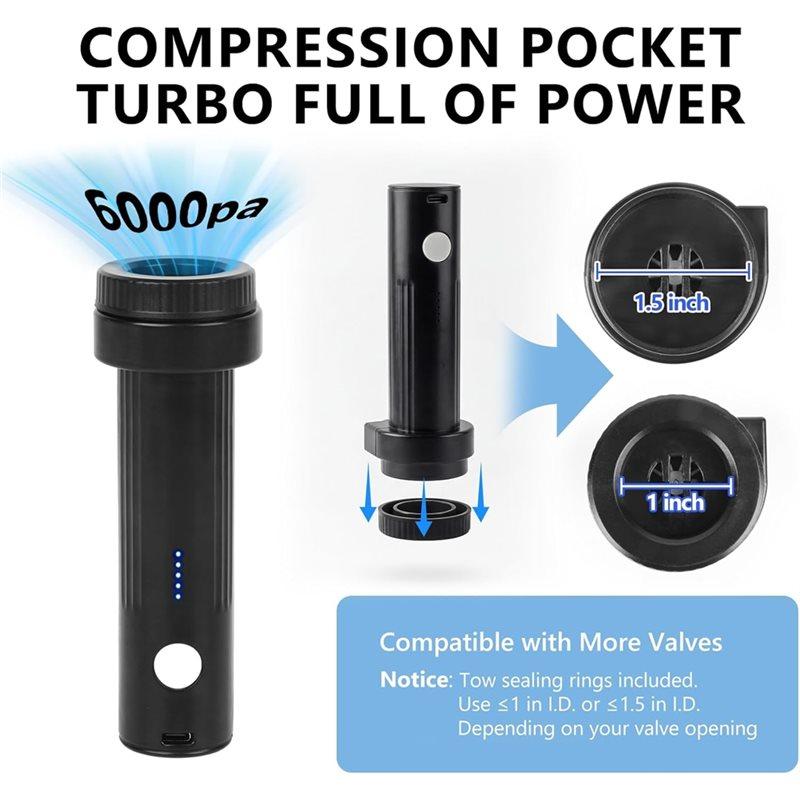 A25F-For Vacuum Pump Cordless Electric For Vacuum Storage Bags, Portable USB Rechargeable Seal& Compression Bag Pump For Travel