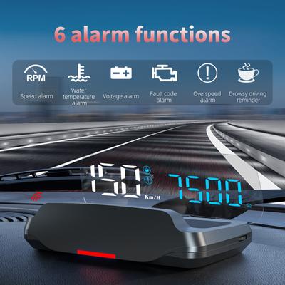 Head Up Display HUD Car OBD2 GPS  Digital Speedometer Projection Reflector Time Compass Altitude Overspeed Alert Fatigue Alert