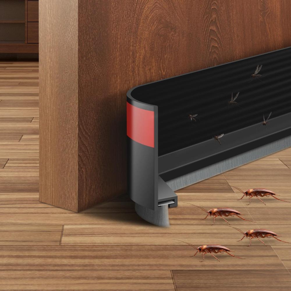 Self-adhesive Draught Excluder Soundproof Door Draft Stopper Door Bottom Sealing Strip  Dorm 3*100cm чёрный