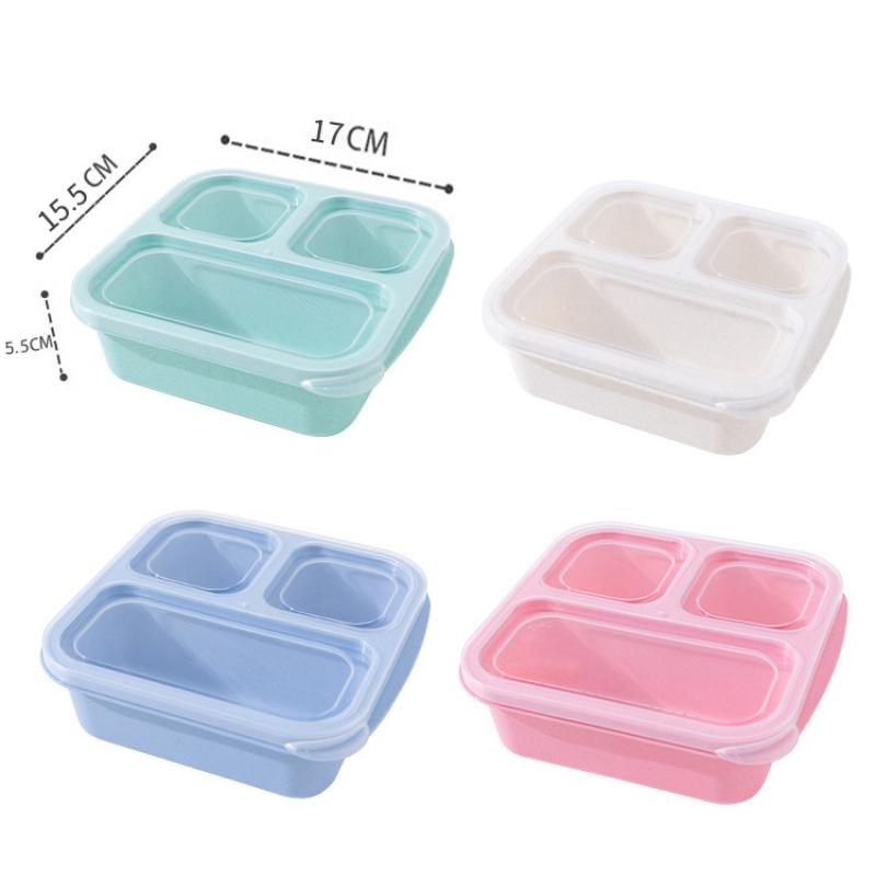 Reusable Wheat Straw Snack Box for Kids and Adults for Home Snack Storage Crisper Refrigerator Fresh Box Lunch Containers