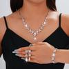 Elegant European and American Three-Piece Jewelry Set: Necklace, Earrings, Bracelet for Brides and Evening Gowns