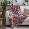 Soft Fleece Blanket Floral Print Throw Blanket for Sofa Bed Decorative Warm Cozy Throw Blanket