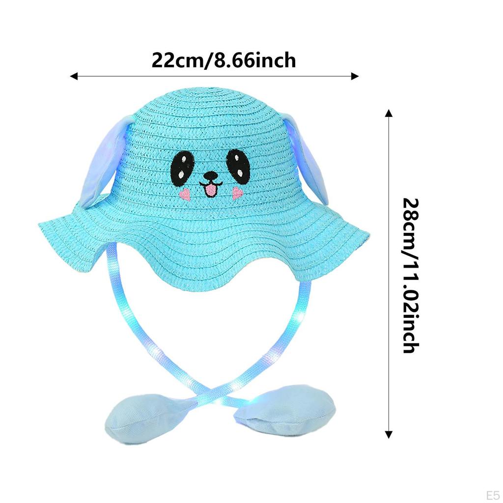 Kids Bunny Hat Lighted Bucket Cap Fashion Sun for Outdoor Sports Vocation