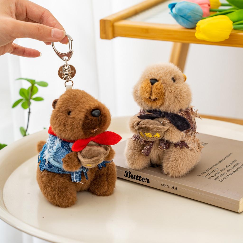 Marmota Key Plush Chain Pendant With Sound For Backpack Decoration And Idea Gift