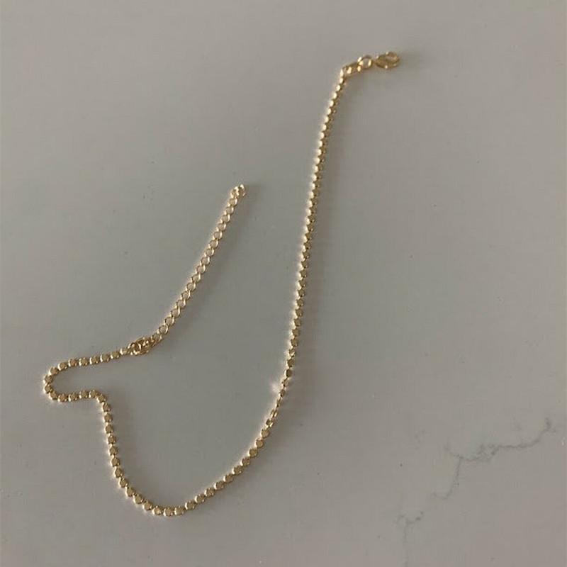 Classic Gold Color Flat Beads Chain Bracelets for Women 2025 New Fashion Stainless Steel Bracelet Anklet Party Jewelry Gifts