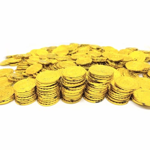 KINOKINO Gold Coins Set, Pirate Treasure, Party Supplies, Play Supplies, Stage Props (500 Gold Coins)