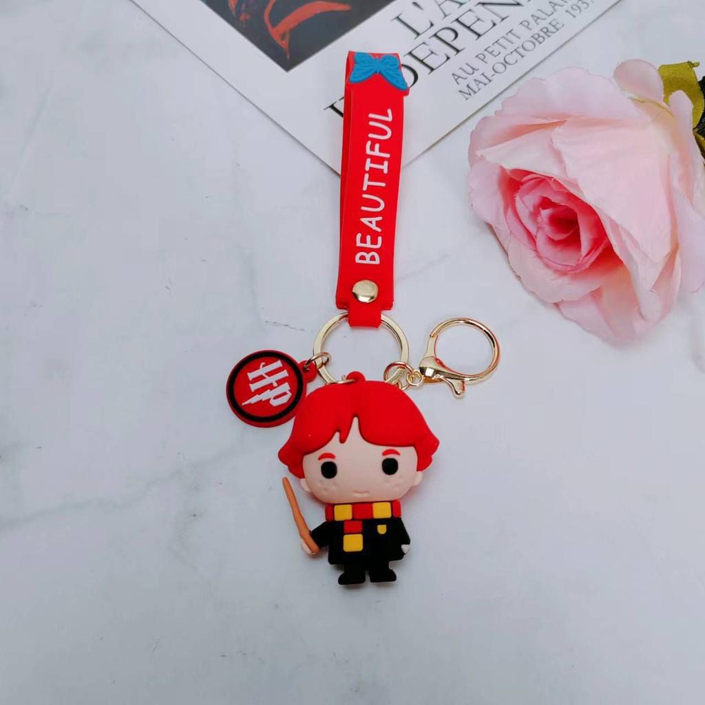 Potter Harry Ron Hermione Malfoy Keyring Keychain Pendant Figure Toy Xmas Gift