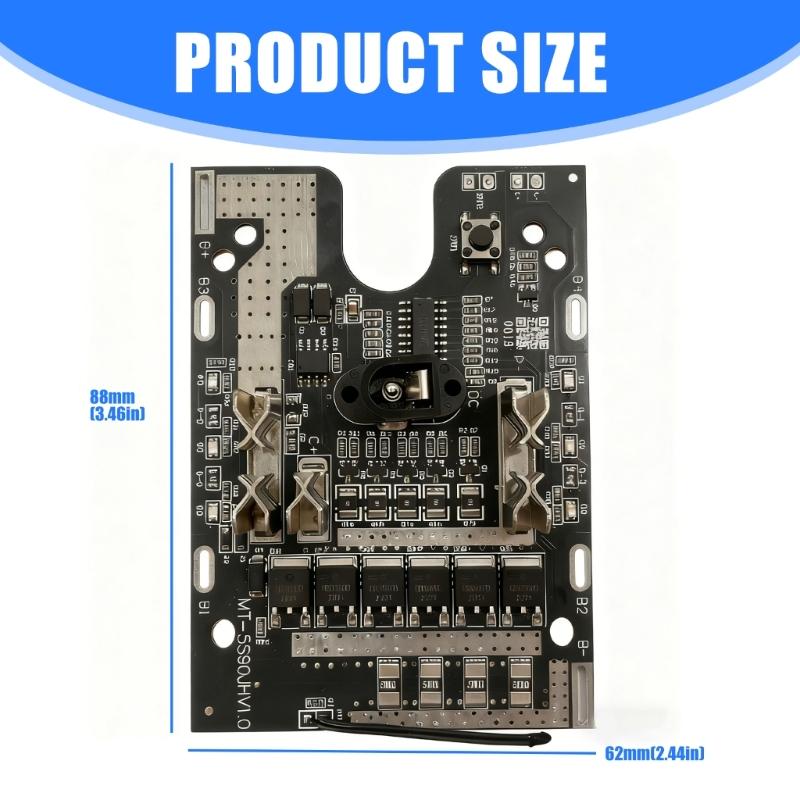 Efficient Heat Dissipation PCB Battery Protections Circuit Board Overheating Protect for 6MOS 4 18650 Power Tool
