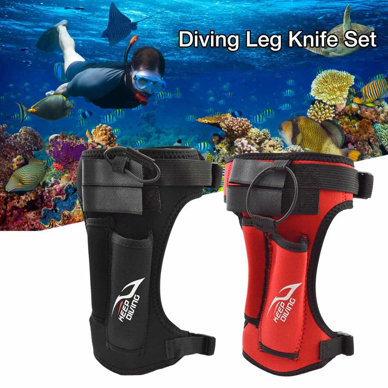 Watersports Scuba Diving Equipment Diving Leggings Knife Holders Divers Adjustable Leg Knife Pouches Underwater Holster rosso