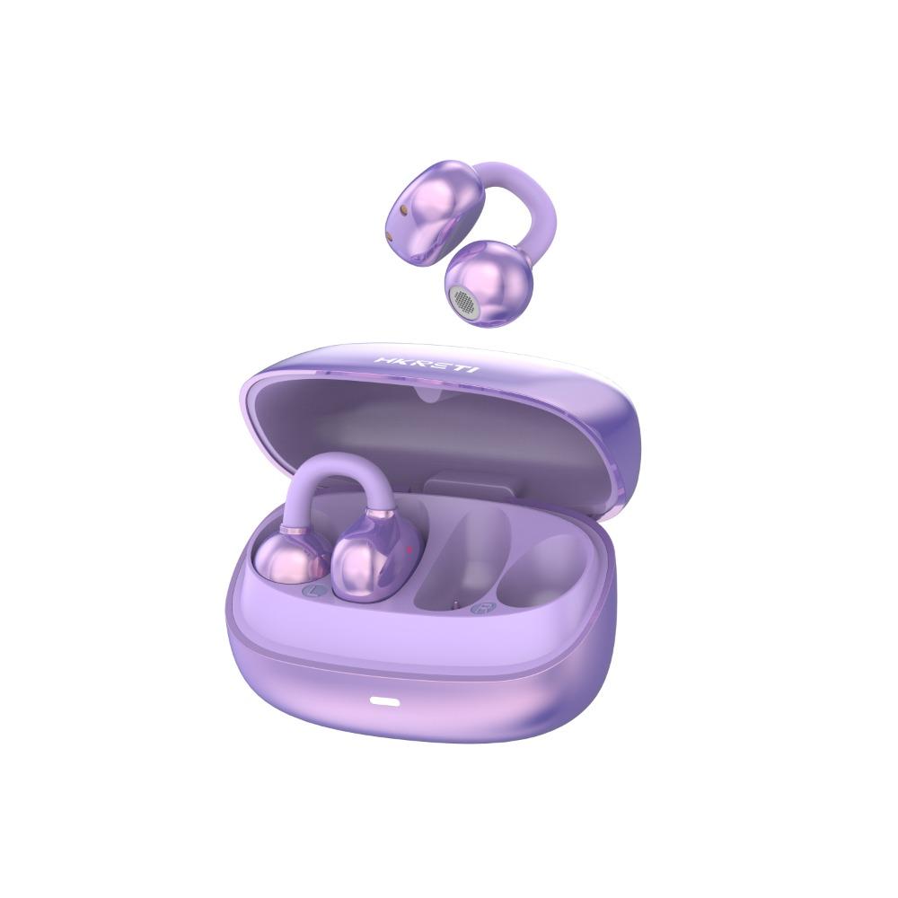 

Бездротові навушники-кліпси з відкритим вухом, 3D стереозвуком, Bluetooth-навушники OWS для спорту, бездротові навушники з мікрофоном фіолетовий