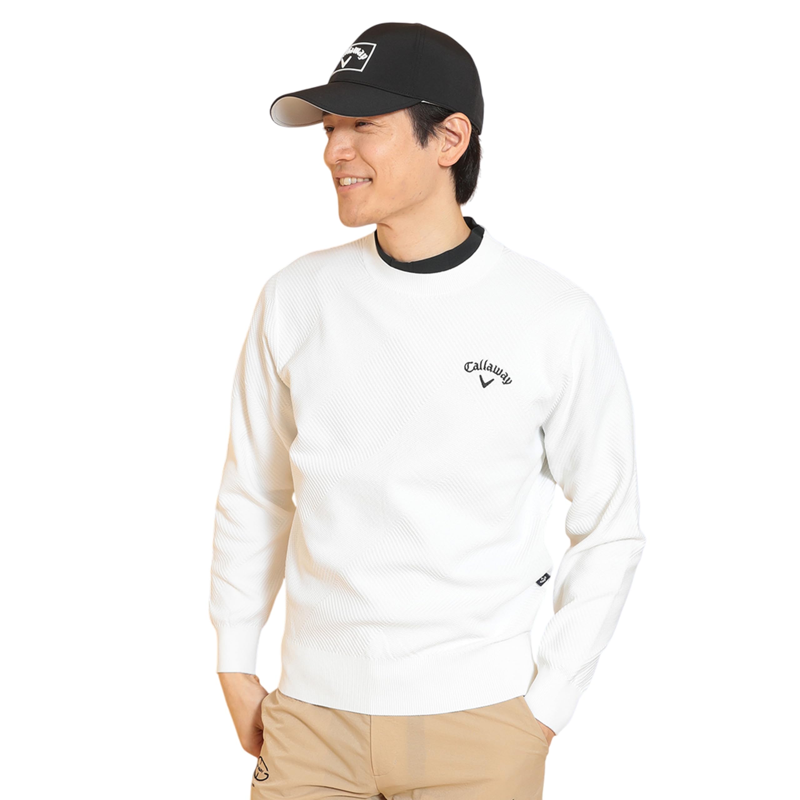 

Трикотажный пуловер с круглым вырезом и точечным узором Golf C25118100 M [Callaway] Мужской (Один логотип) / / 1030_Белый