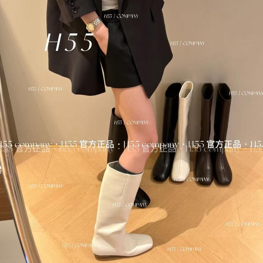 New leather inner height increase pointed western boots women's cat heel low heel height increase thin tube knight boots children