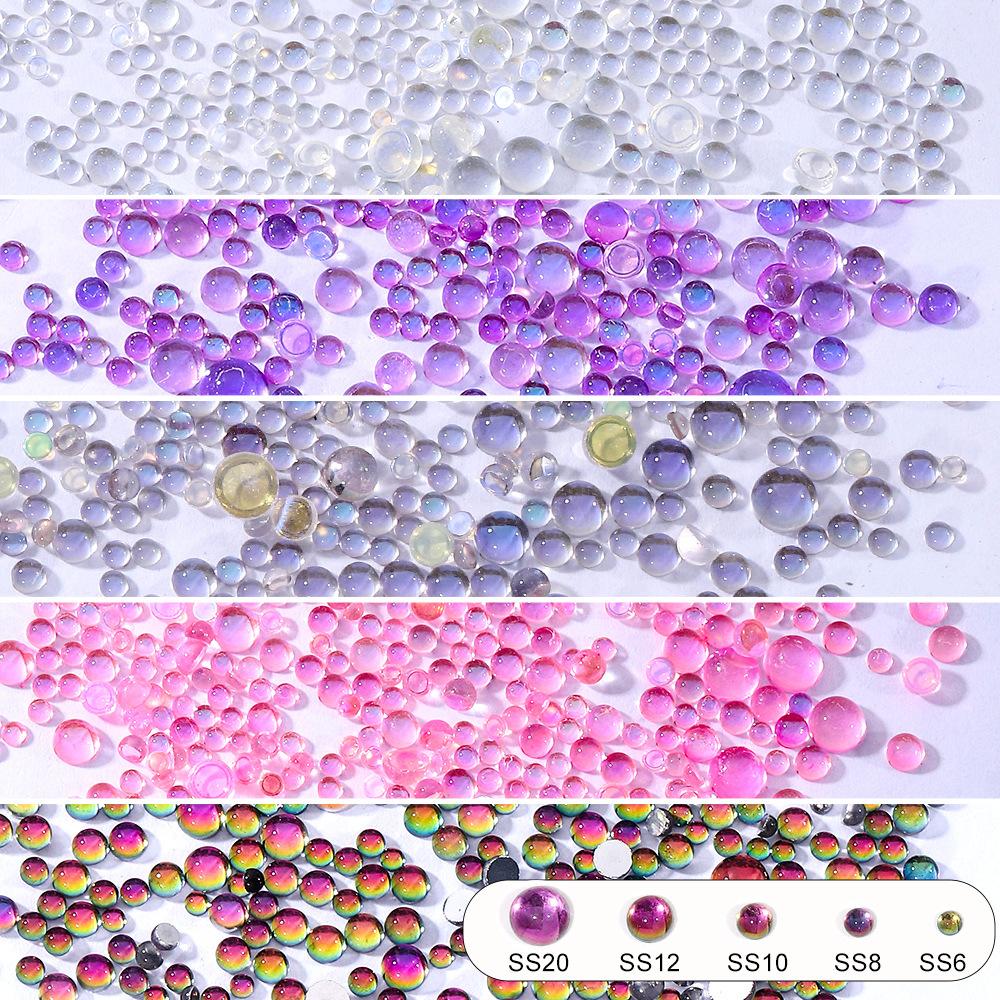 Nail Art Human Fish Bead Bag With 1440 Multi-Size Small Round Diamonds, Flat-Bottomed Nail Art Jewelry, High-Brightness Mixed Magic Diamond Jewelry.