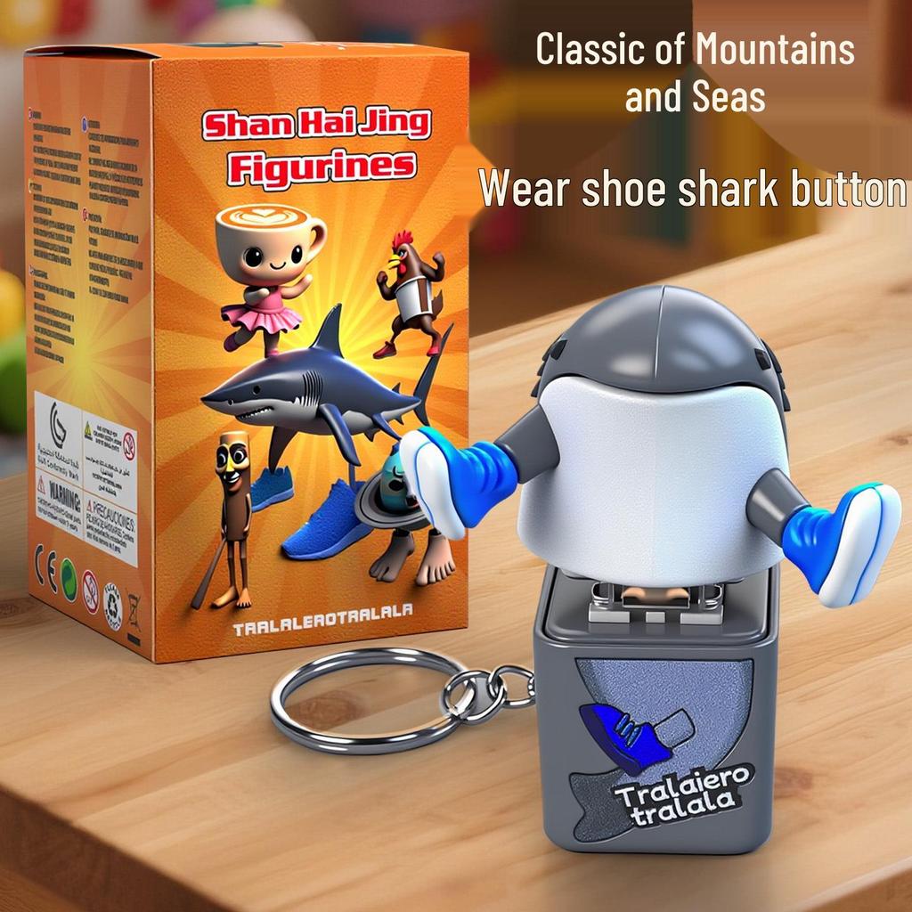Shan Hai Jing Stickman Voice Flashing Keychain: Decompression Toy Blind Box