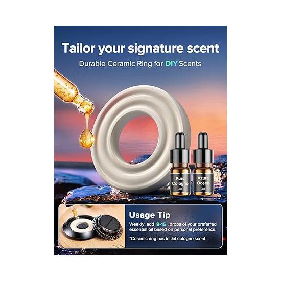 Solar Car Air Freshener, UFO Solar Automatic Rotating Diffuser