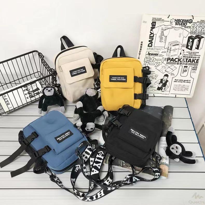 

Men s Trendy Korean-Style Nylon Crossbody Bag - Solid Color Universal Chest Bag