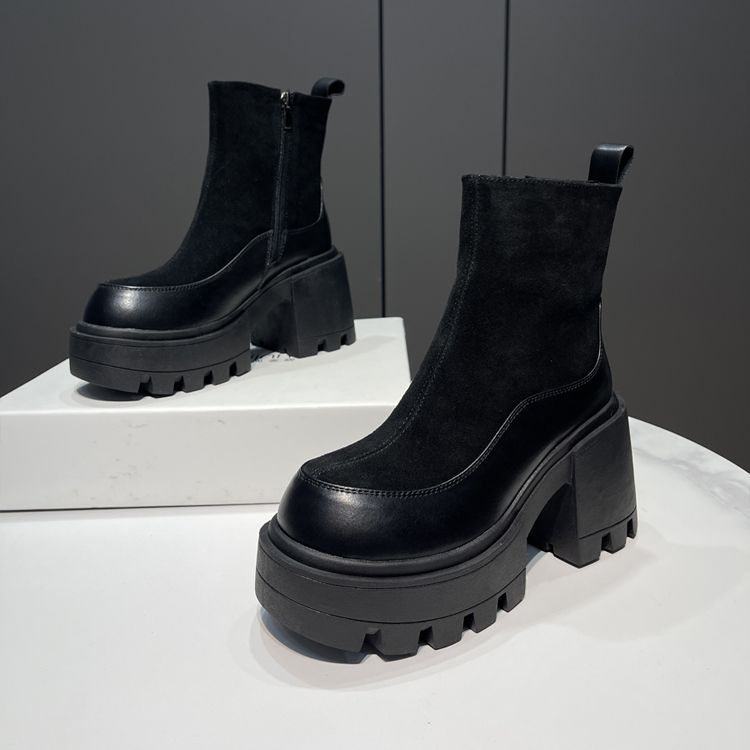 Luxury Women's Shoes Brand Designer Women's Boots Fashion Round Head Platform Boots Shoes for Women Ankle Boots Zapatos De Mujer