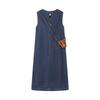 Retro Korean Style Sleeveless Denim Maxi Dress with Round Neck – Slimming and Loose Fit for Women