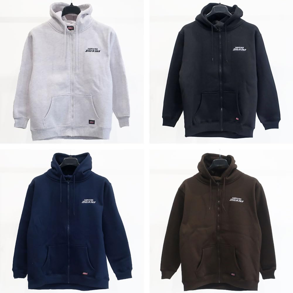 Men's Dickies Zip Hoodie, Fleece-Lined, Long Sleeve, Sizes M, L, XL, 10001730 (M, Black)