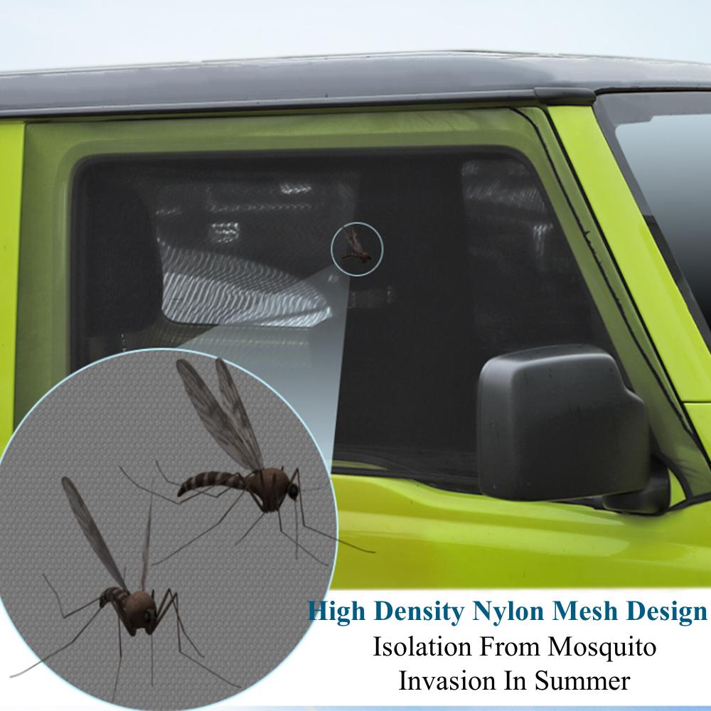 2PCS Car Sunshade Curtain Mesh Side Window Sun Shade Visor Protection Insect Net for Suzuki Jimny 2007-2025 Interior Accessories
