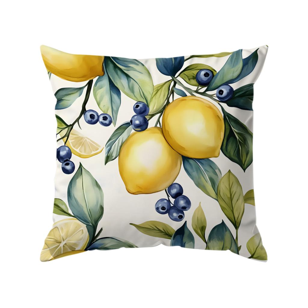 Home Decor Floral & Lemon Patterned Throw Pillow Covers Pattern Cushion Cover Suitable for Sofa Bedroom Car Pillow Cover