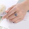 Luxury Real Sterling Silver Color Ring 1Ct Blue CZ Wedding  Rings Engagement For Women Wedding