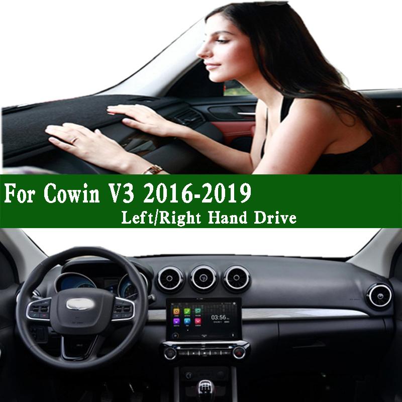 For Chery Cowin V3 2016- Dashmat Dashboard Cover Trument Panel Sunscreen Ulation Protective Anti-Dirt Pad Ornaments