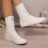 Women's Spring And Autumn Casual Sports Shoes Solid Color Simple Sports Boots