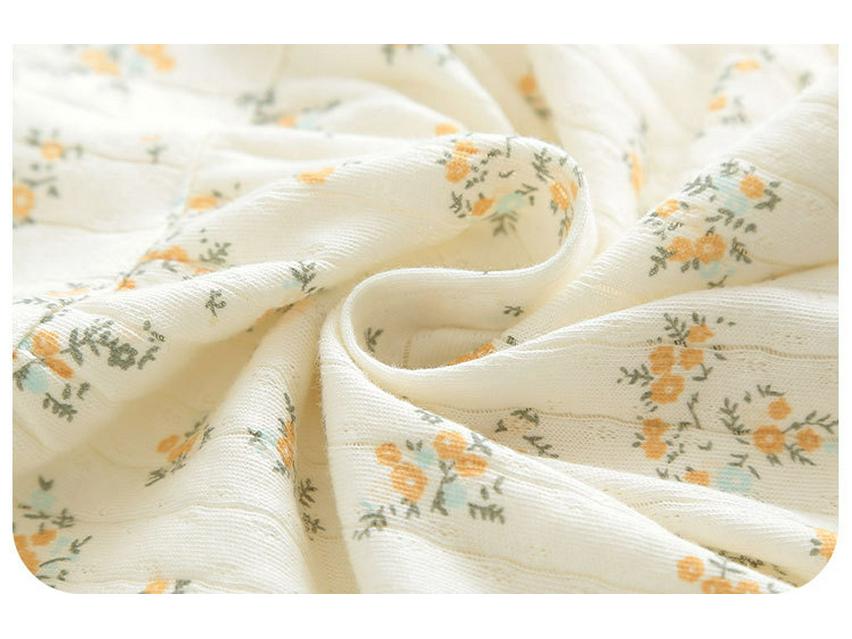 Summer Baby Girls' Floral Cotton Two-Piece Set: Breathable, Ultra-Thin Short Sleeve with Expanded Diaper Area for Infants