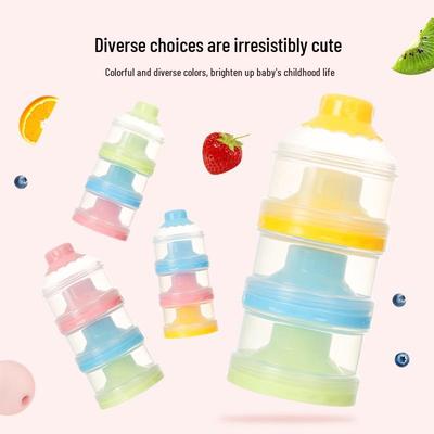 Portable Three-Layer Infant Milk Powder Box, Safe Material, High Temperature Resistant