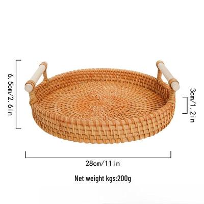 Geflochtener Aufbewahrungskorb aus Rattan mit Griffen