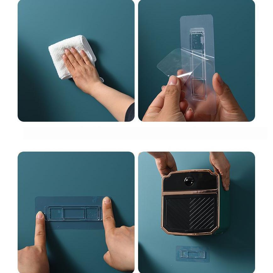 WTEMPO Haushalts-Tissue-Box Wandmontierte perforierte Toilettenpapierschublade Toilette Wasserdichte Rollen-Toilettenpapierhalter