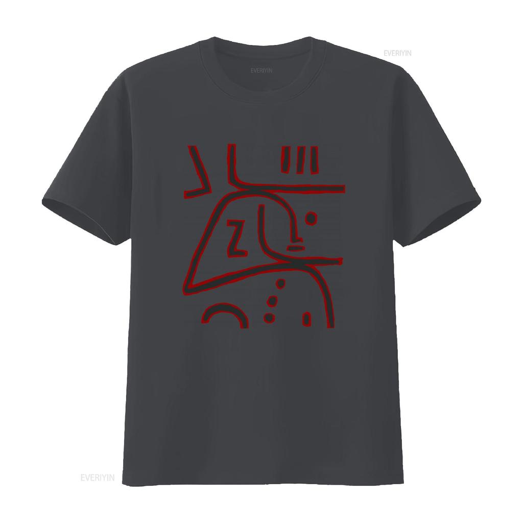 Paul Klee Art Print Bauhaus Style T Shirt for Unique Design Fashion Casual Vintage Washed Versatile Soft Homme