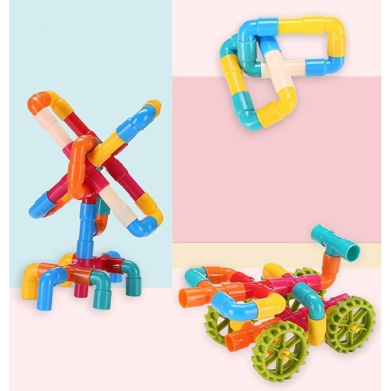 Wasserrohr Bausteine Kreatives Puzzle Montagespielzeug Für Jungen und Mädchen 2-3 Jahre
