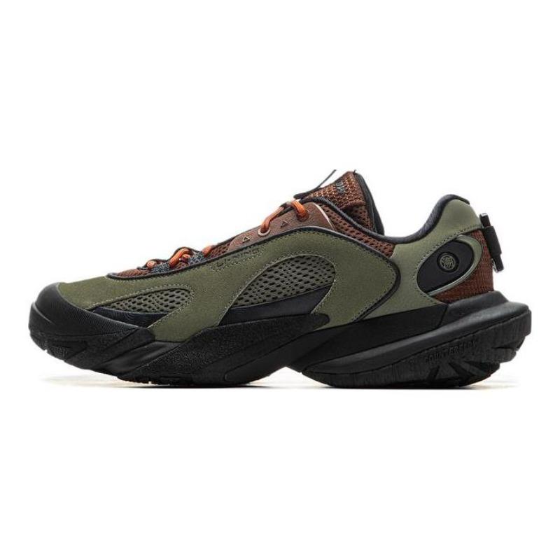 Li-Ning Counterflow Xingshan EDC Unisex Low Top Hiking Shoes Green Brown Cushion Anti Slip AHCU017-3 43