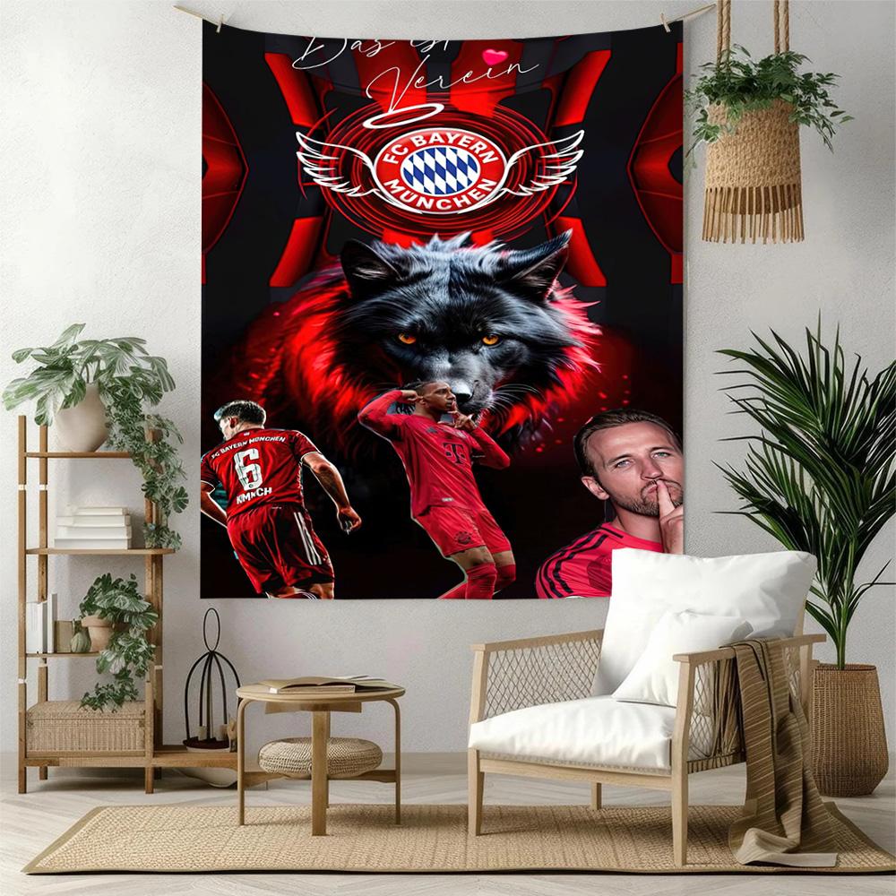 Champion Fc Bayern Mnchen Wall Decor Tapestry Art For Pet Memorial Birthdaywedding Party Backdrop Family Gift