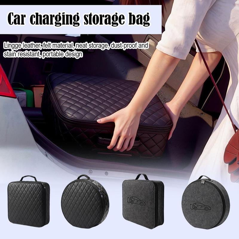 New Energy Vehicle Charging Gun Storage Bag Portable EV Charger Cable Bag Waterproof Auto EV Charging Jumper Storage Bag