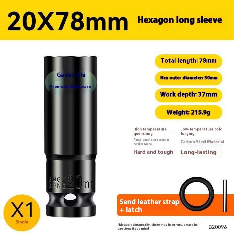 Elektrischer Schraubenschlüssel Verlängerte Sechskantnuss Pneumatische Luftpistole Vertiefte Stecknuss Luftschrauber Autoreparaturwerkzeug