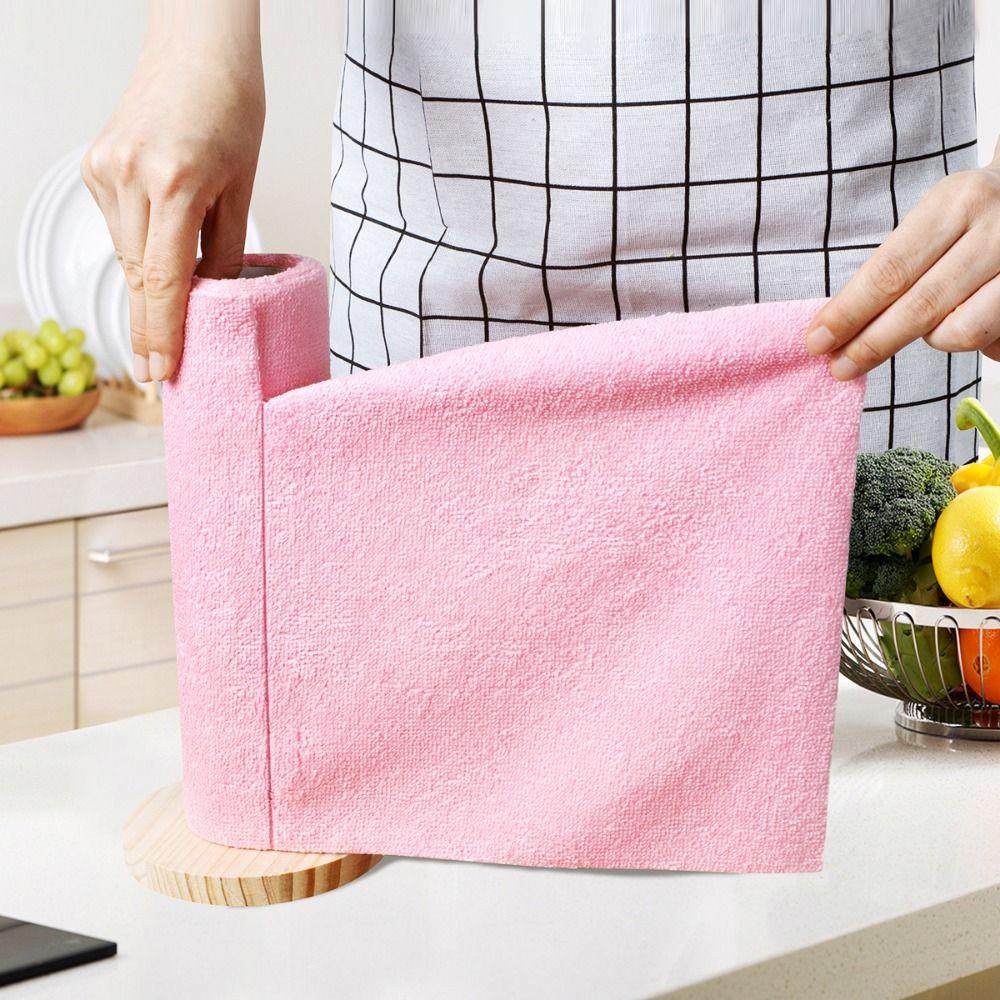 30Pcs/Roll Water Oil Absorbent Microfiber Cleaning Cloth Fast Drying Durable Cleaning Towels Double Sided Soft Absorbent