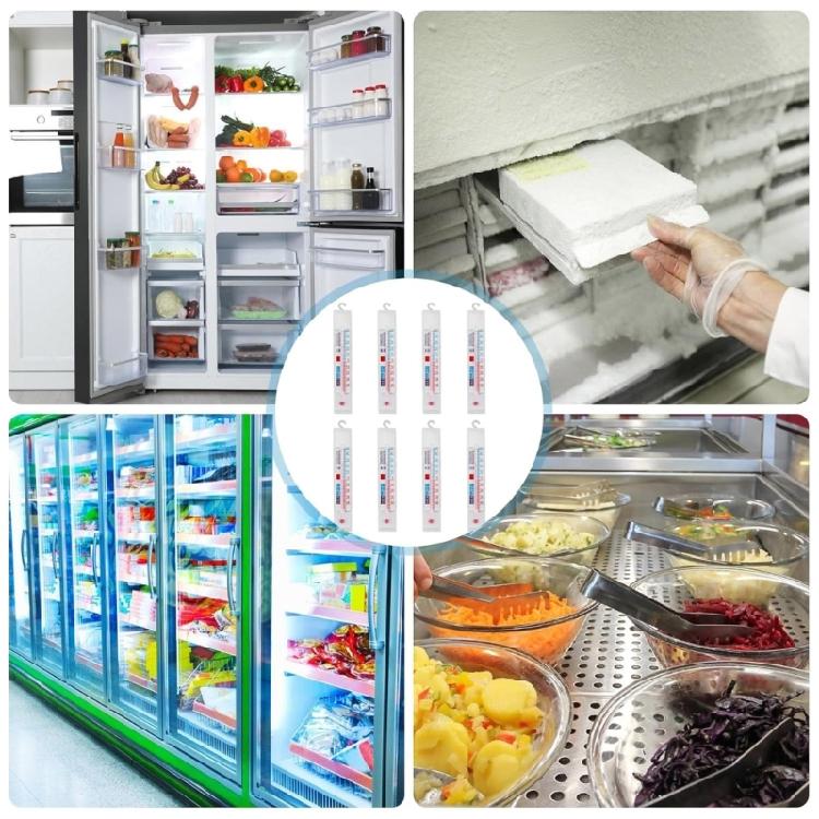 8/10 ks Teploměrů do lednice se závěsným hákem Mechanické teploměry Vhodné pro různá chladicí zařízení