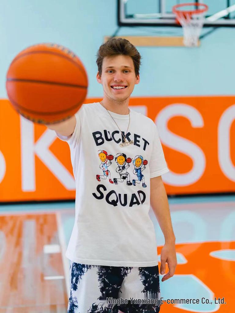 BKTSQD Men's Quick-Dry Splatter-Ink Mesh Basketball Shorts