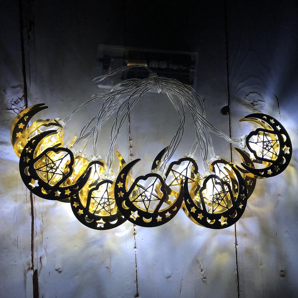 Moon Star Led String Light Ramadan Decoration 2025 Aid EID Mubarak Decor Islam Muslim Event Party Supplies Eid al-Fitr Decor