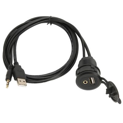 USB 2.0 3.5mm   Extension Cable Male Female Connection Flush Mount Extension Cable for Car Bike