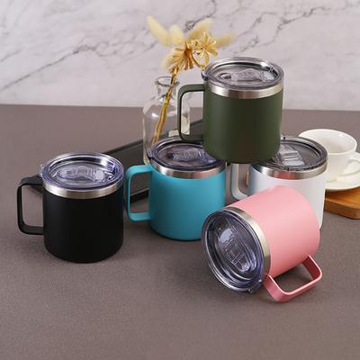 12oz Vacuum Mug Heat-resistant Leak-proof Double-layered Lidded Stainless Steel Coffee Milk Water Mug Office Supplies