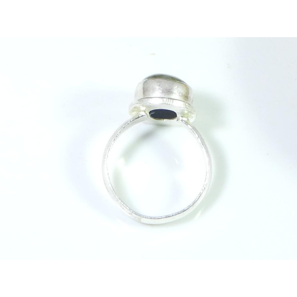 Oval Labradorite Ring US-6.5 Solid 925 Sterling Silver Chunky Gemstone Ring MK-26