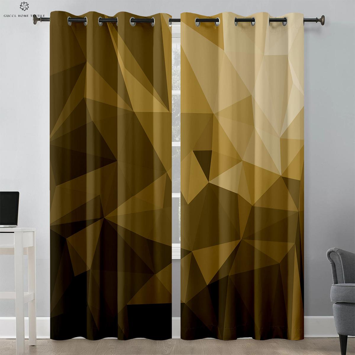 

Геометрический карниз для штор из полиэфирного волокна, креативное украшение дома, спальня и гостиная, кабинет и кухня W50xH130(CM)x2PCS&Grommet Top