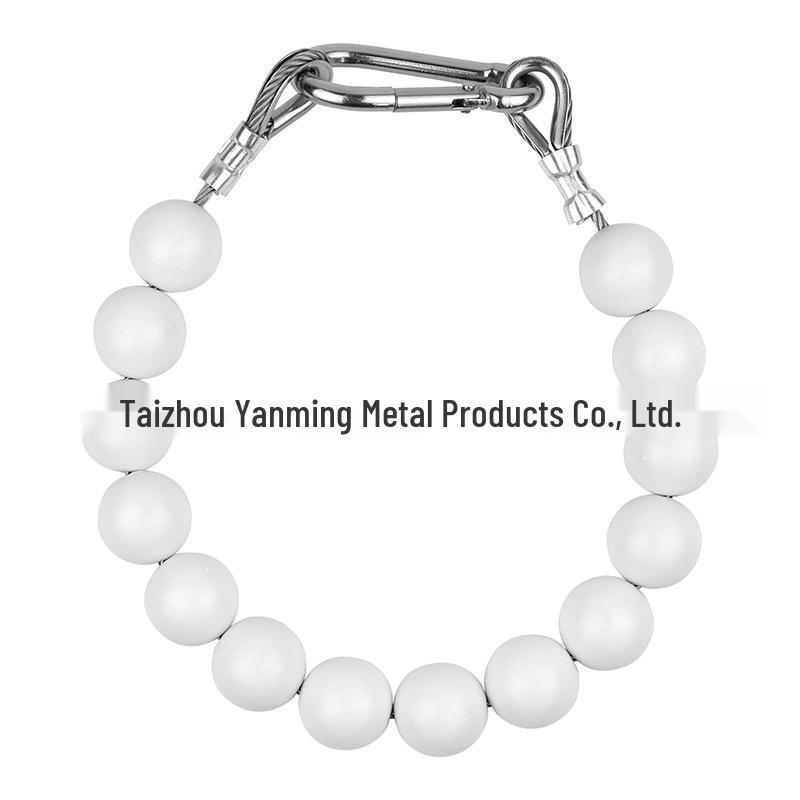 Stainless Steel Beaded Flagpole Fixing Ring - Super Strong Pull White Upgrade, 14 Beads, 1 Strand
