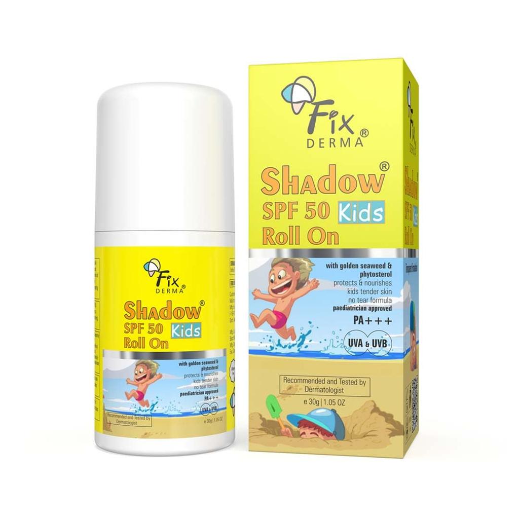 Fixderma Shadow SPF 50 Kids Roll On Sunscreen PA+++ | With Golden Seaweed & Phytosterol | Broad Spectrum UVA & UVB Protection | Sunscreen for Kids